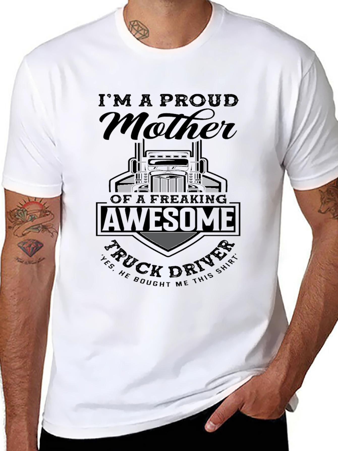 Proud Mother Truck Driver Graphic T-Shirt
