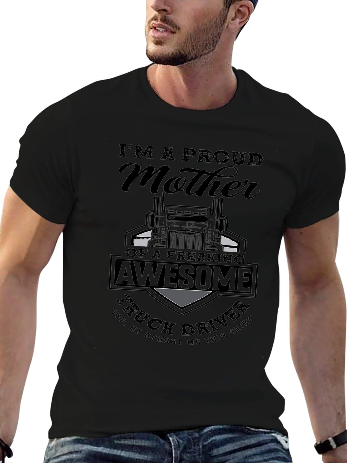 Proud Mother Truck Driver Graphic T-Shirt