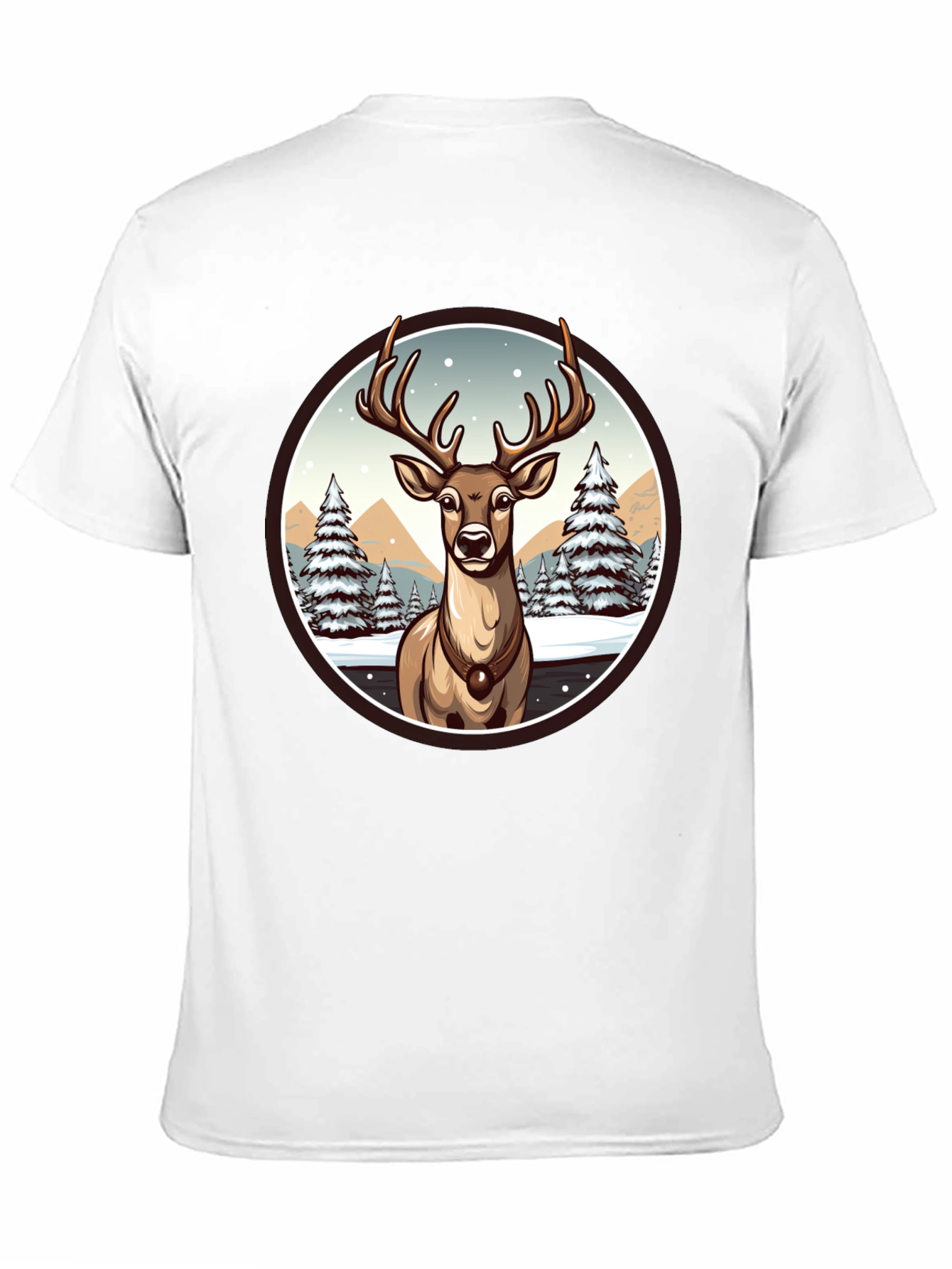 Winter Deer Graphic Tee - Black
