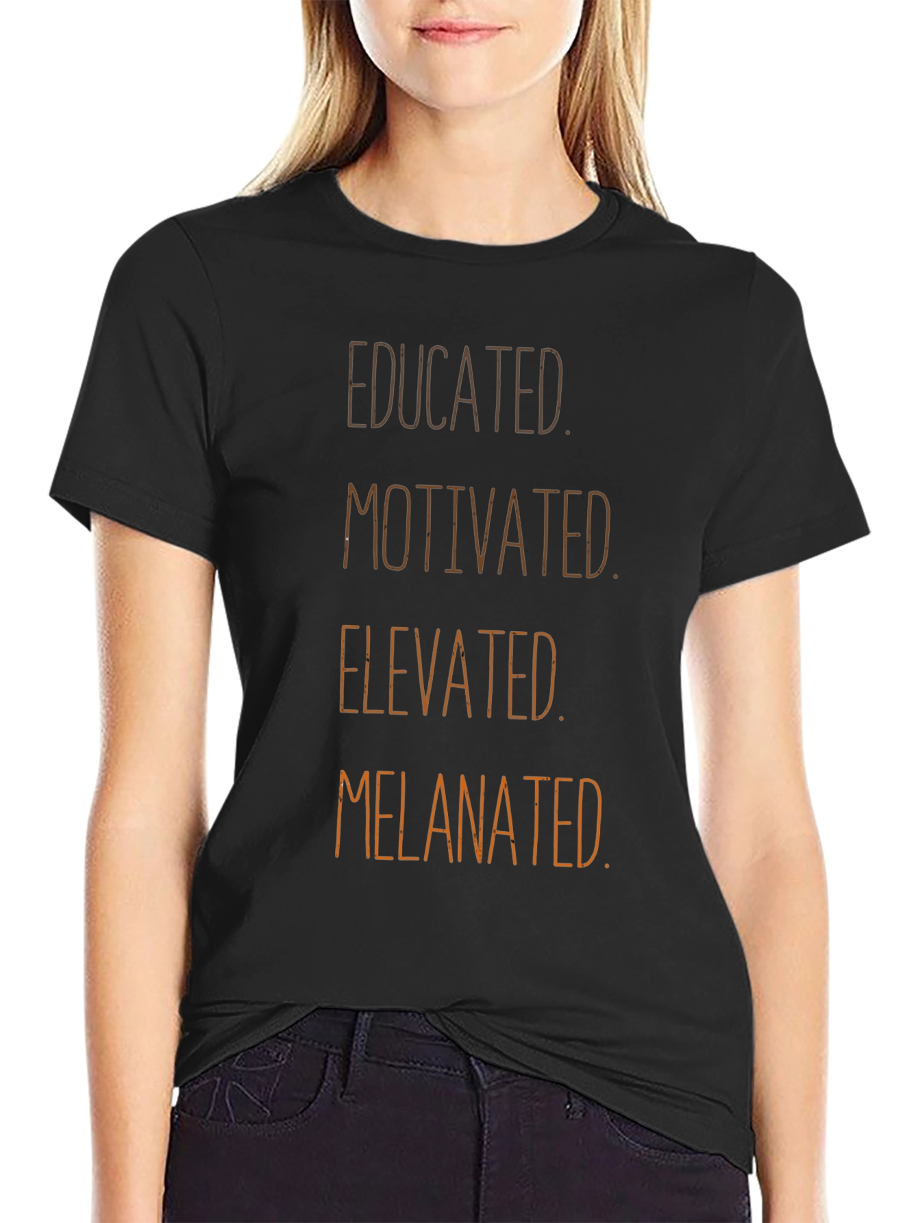 Educated Motivated Melanted Black T-Shirt