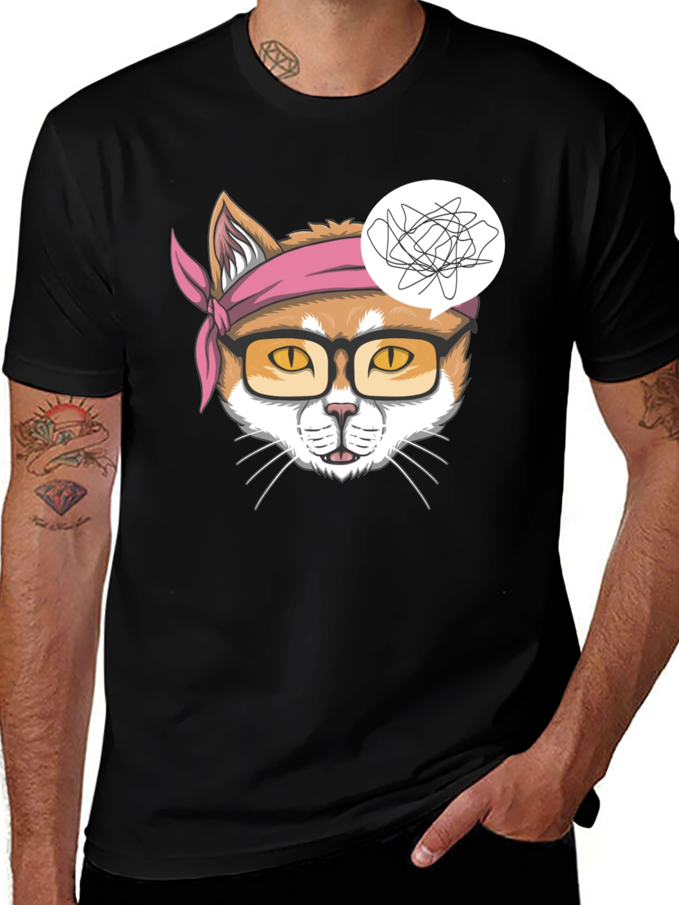 Funny Cat Headband T-Shirt