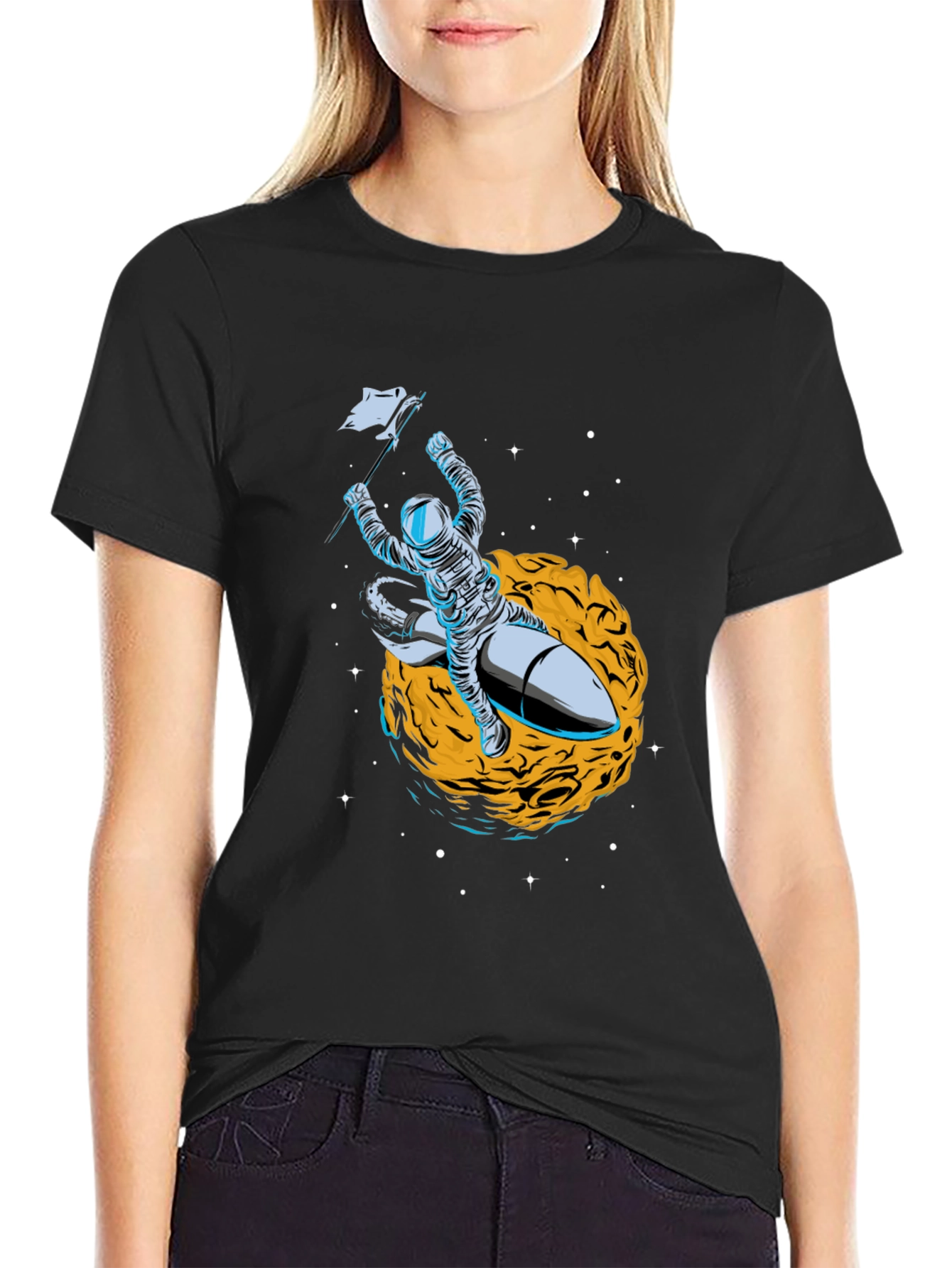 Astronaut on Rocket T-Shirt - Space Graphic Tee