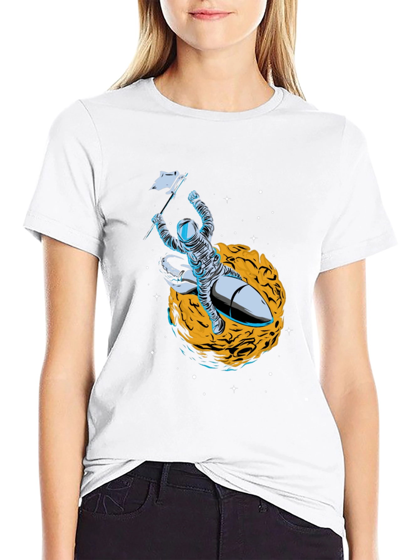 Astronaut on Rocket T-Shirt - Space Graphic Tee
