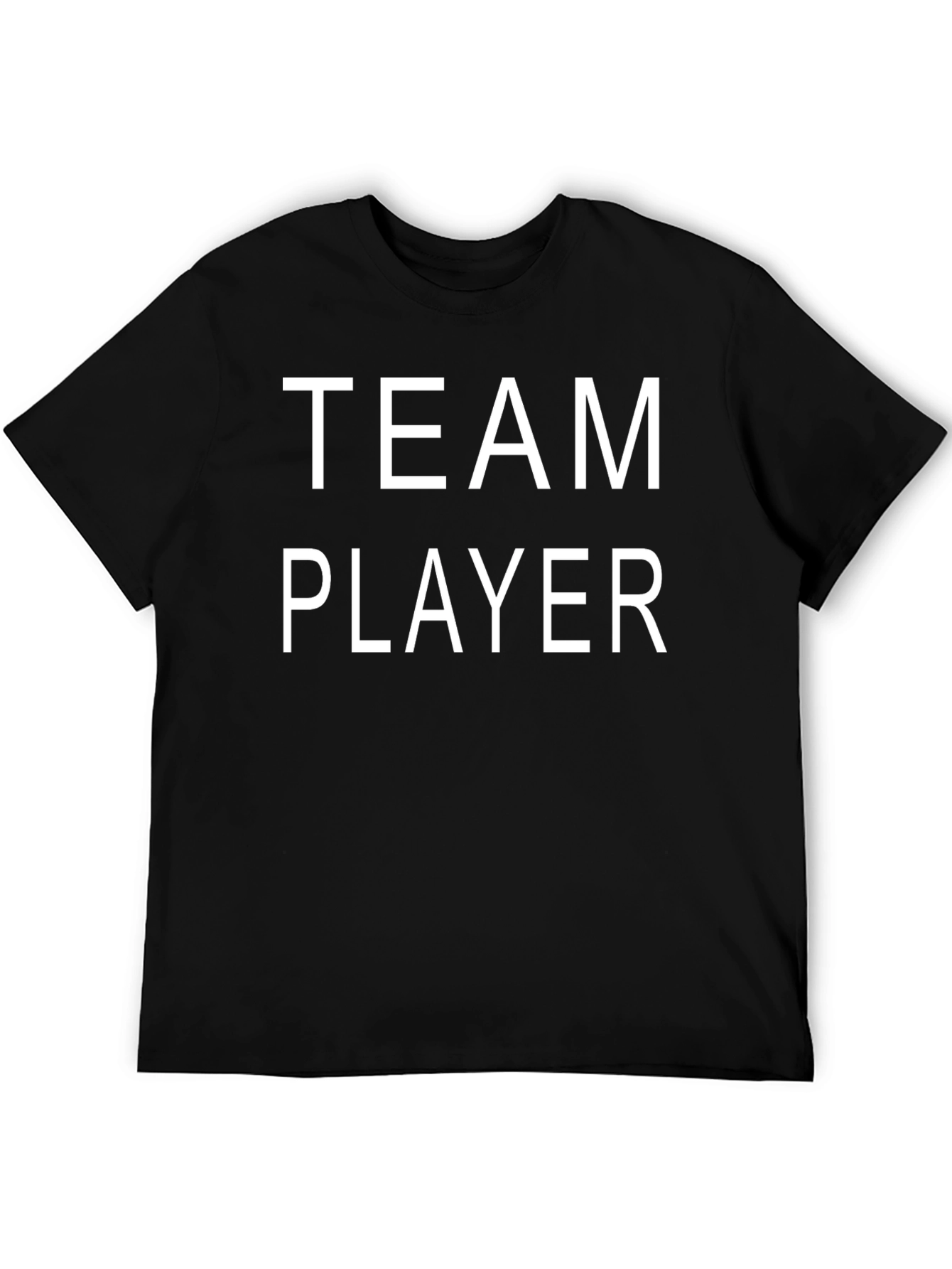 Team Player Graphic Tee - Black Cotton T-Shirt
