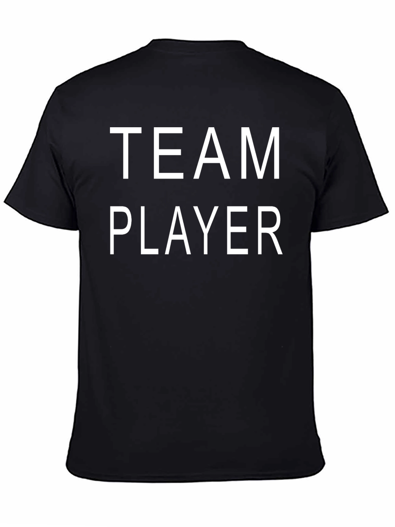 Team Player Graphic Tee - Black Cotton T-Shirt