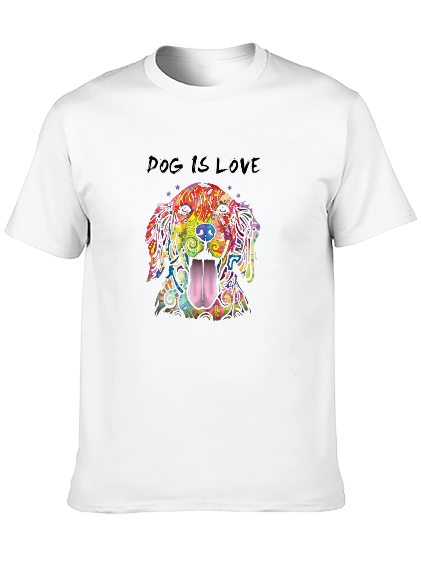 Dog Is Love Rainbow Dog Graphic T-Shirt