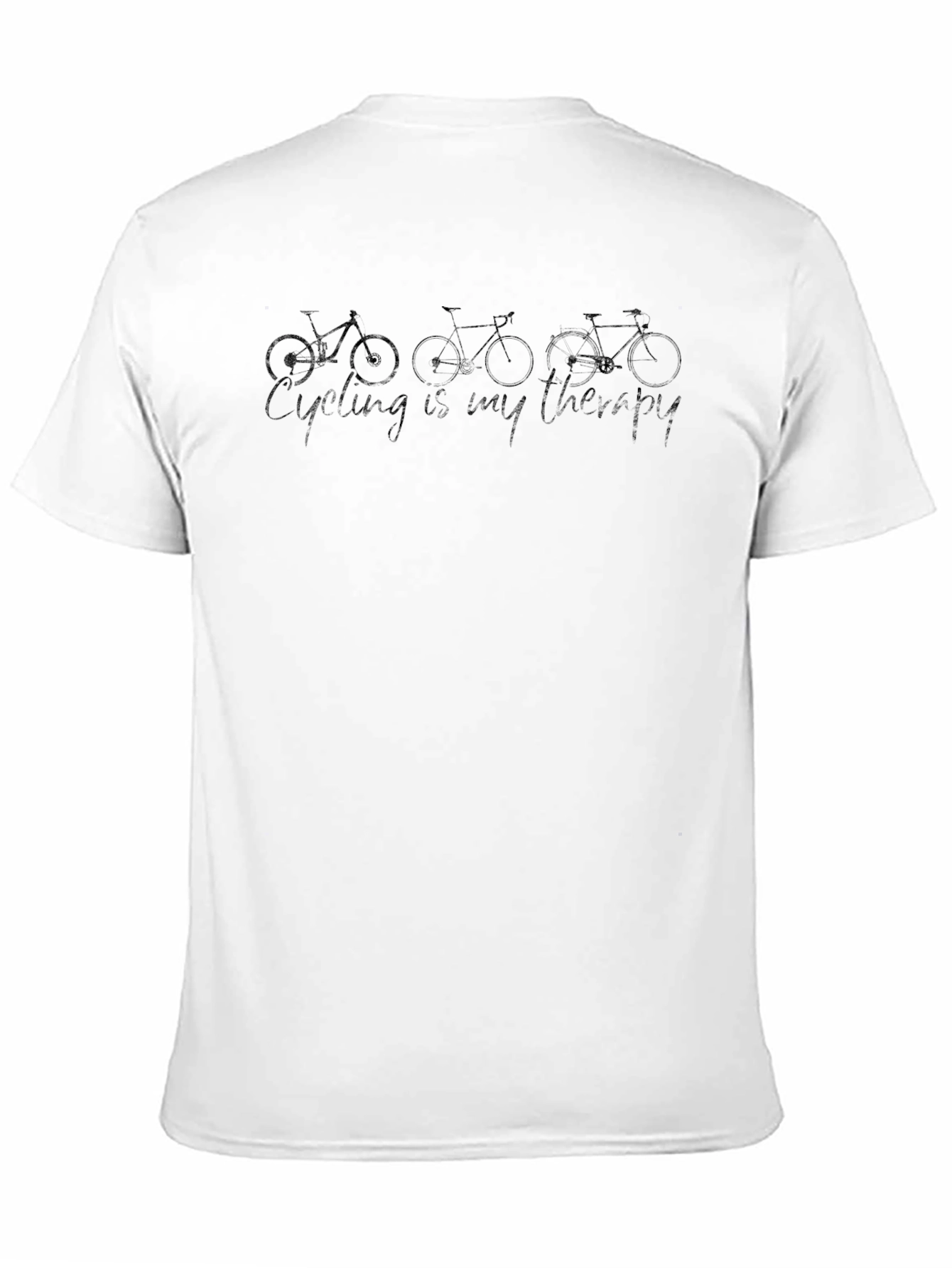 Cycling is My Therapy Graphic Tee - Black