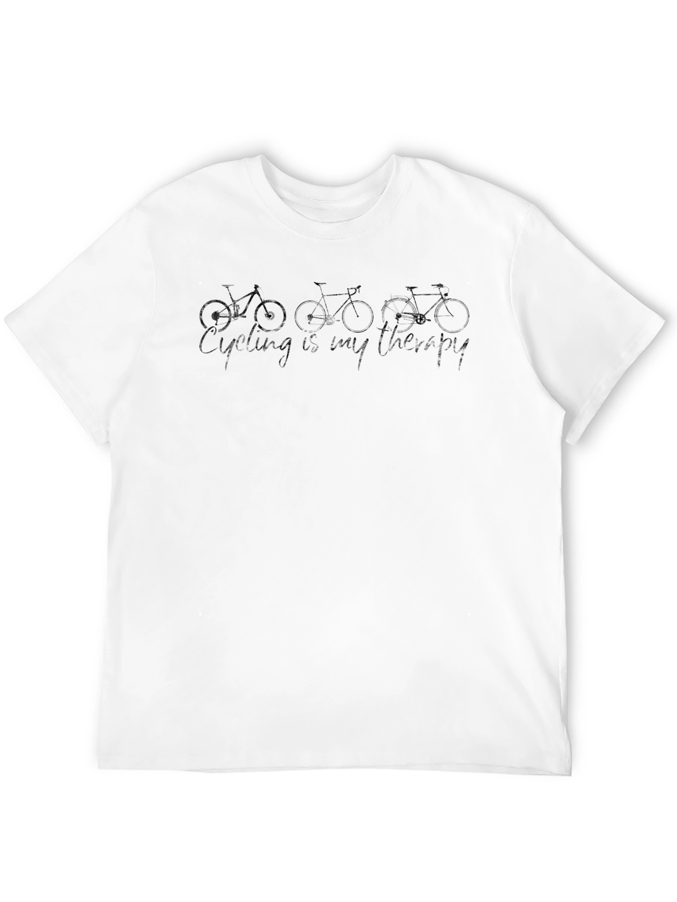 Cycling is My Therapy Graphic Tee - Black