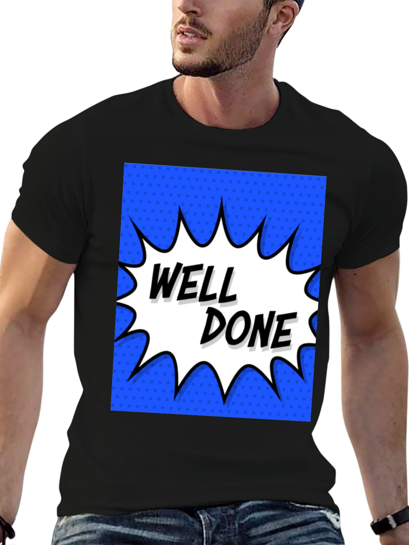 Well Done Comic Style Black Tee