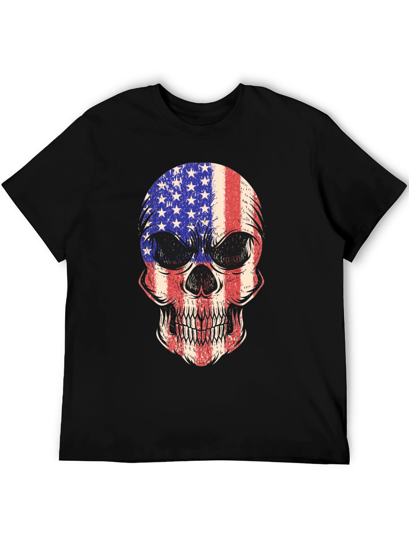 American Flag Skull Graphic Tee