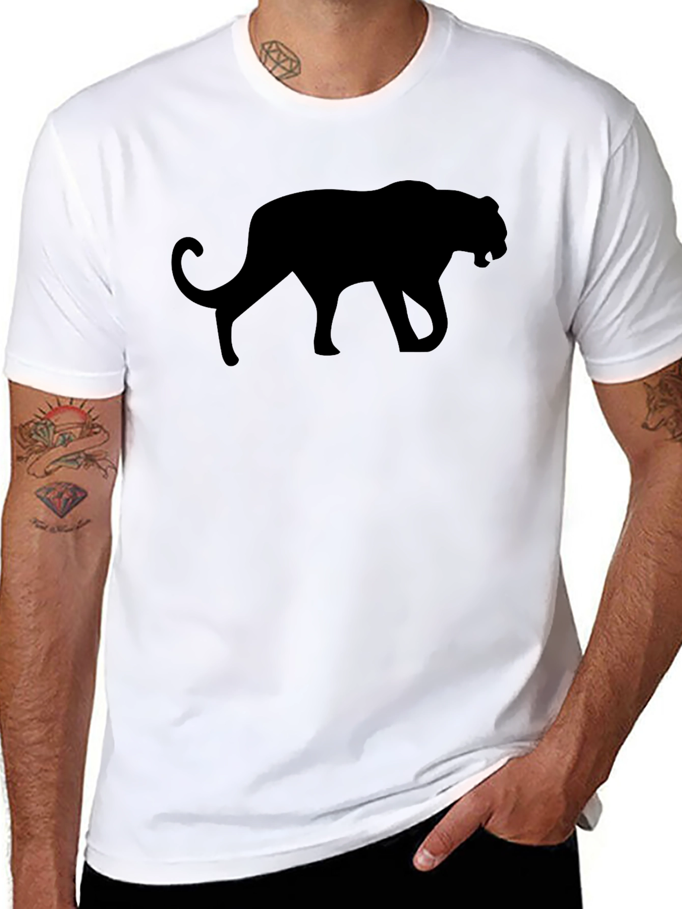 Black Panther Silhouette Graphic Tee - Mens