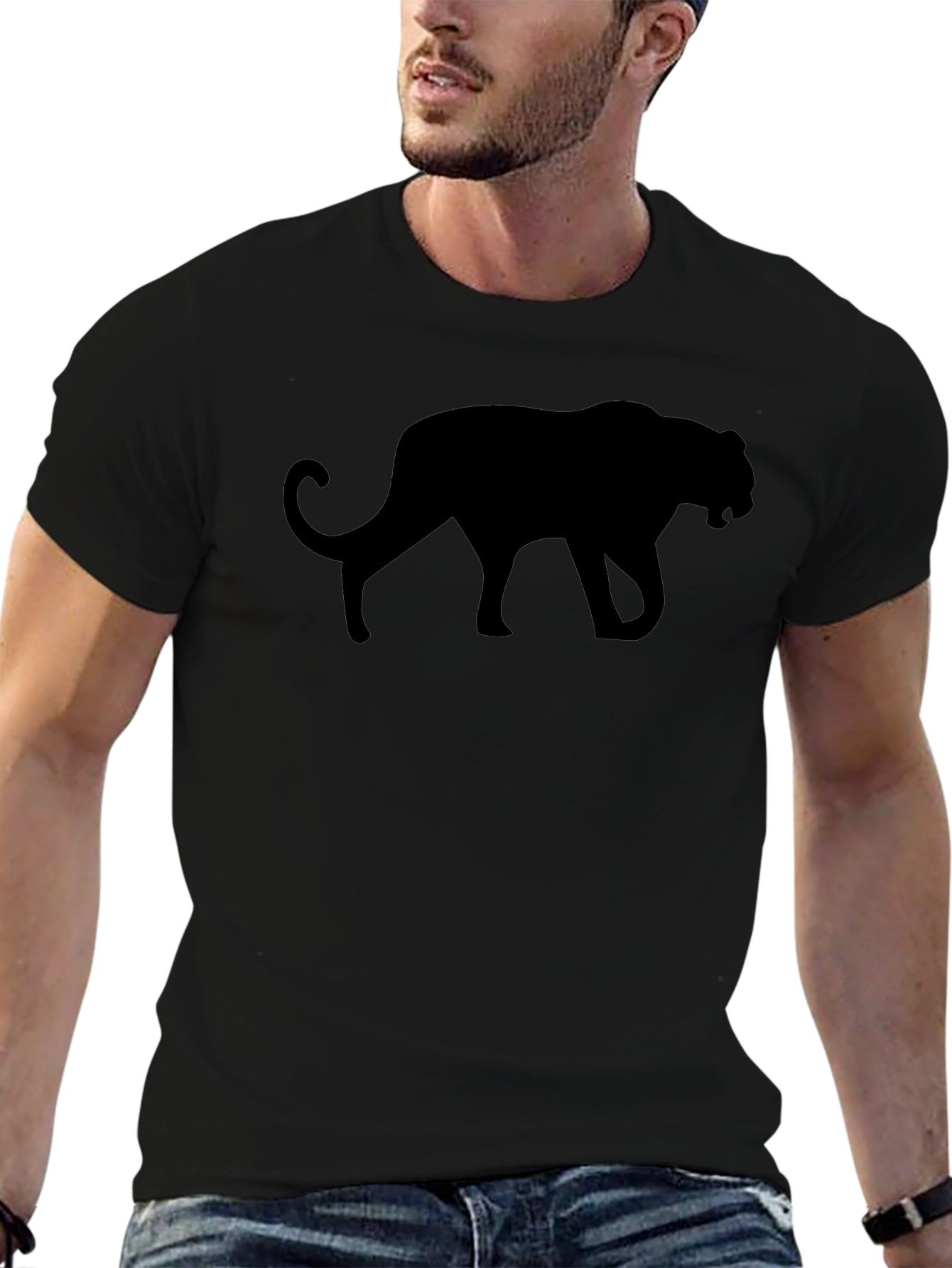 Black Panther Silhouette Graphic Tee - Mens