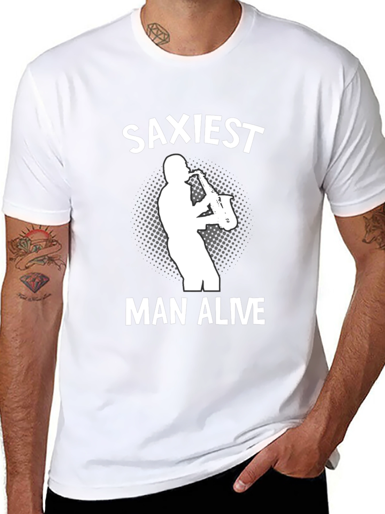 Saxiest Man Alive Black T-Shirt