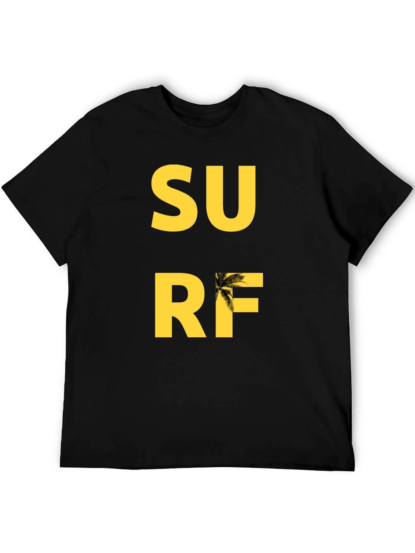 Surf Graphic Tee - Black Cotton T-Shirt