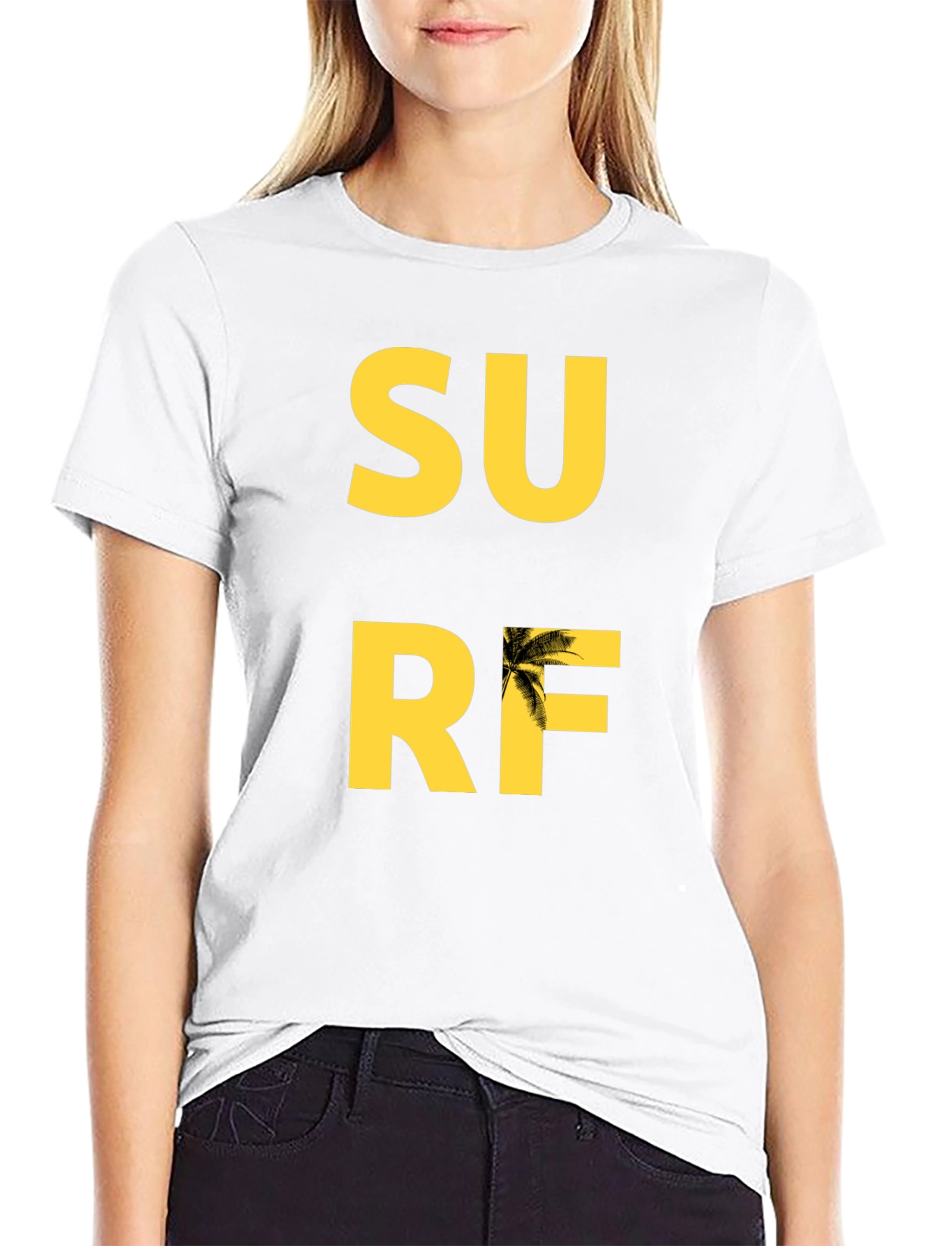 Surf Graphic Tee - Black Cotton T-Shirt