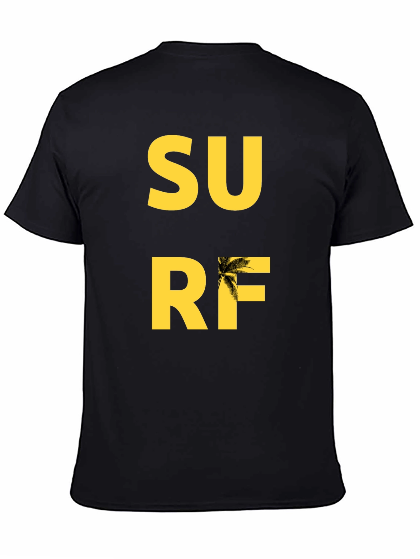 Surf Graphic Tee - Black Cotton T-Shirt