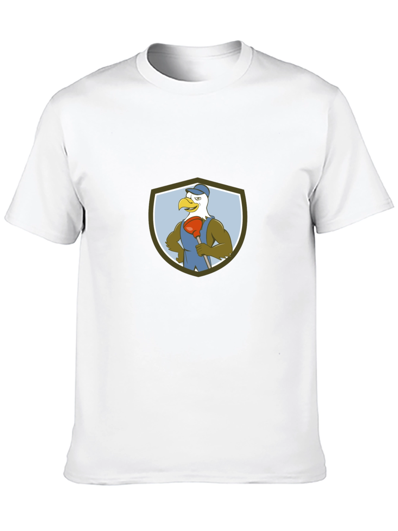 Eagle Plumber Cartoon Graphic T-Shirt