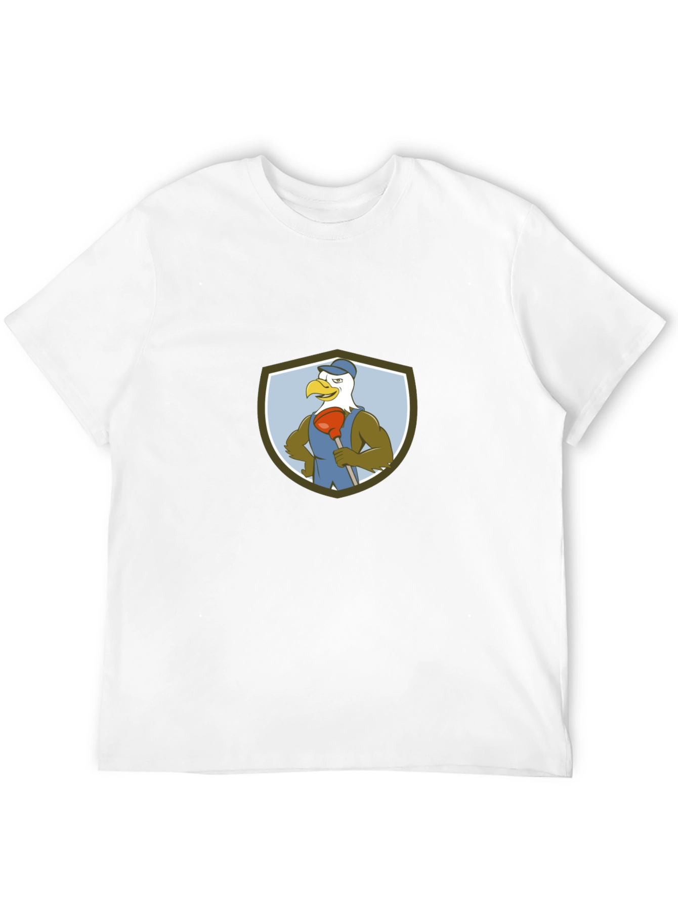 Eagle Plumber Cartoon Graphic T-Shirt