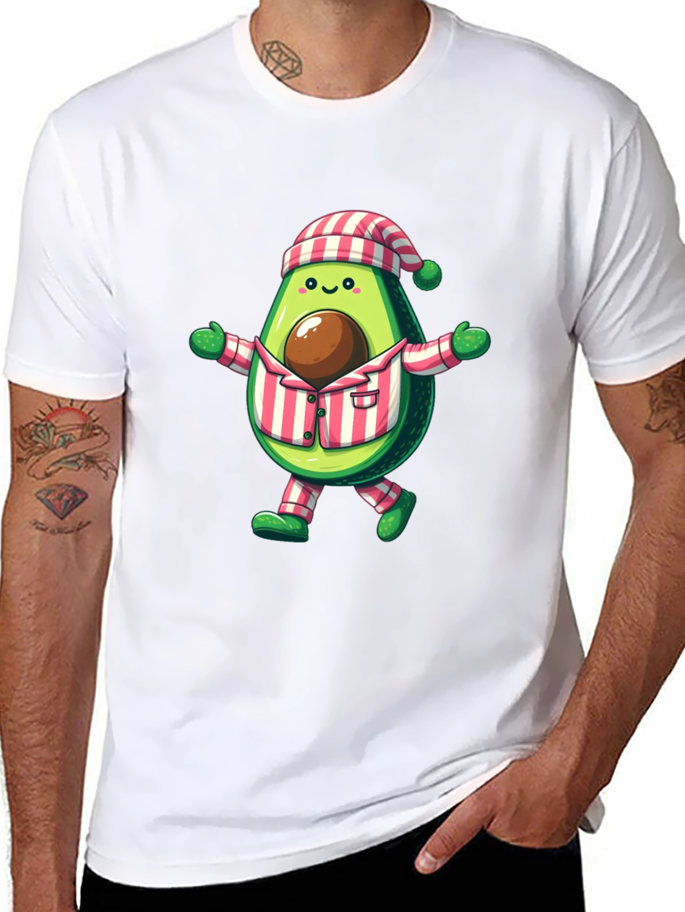 Avocado Pajama T-Shirt - Funny Cartoon Tee