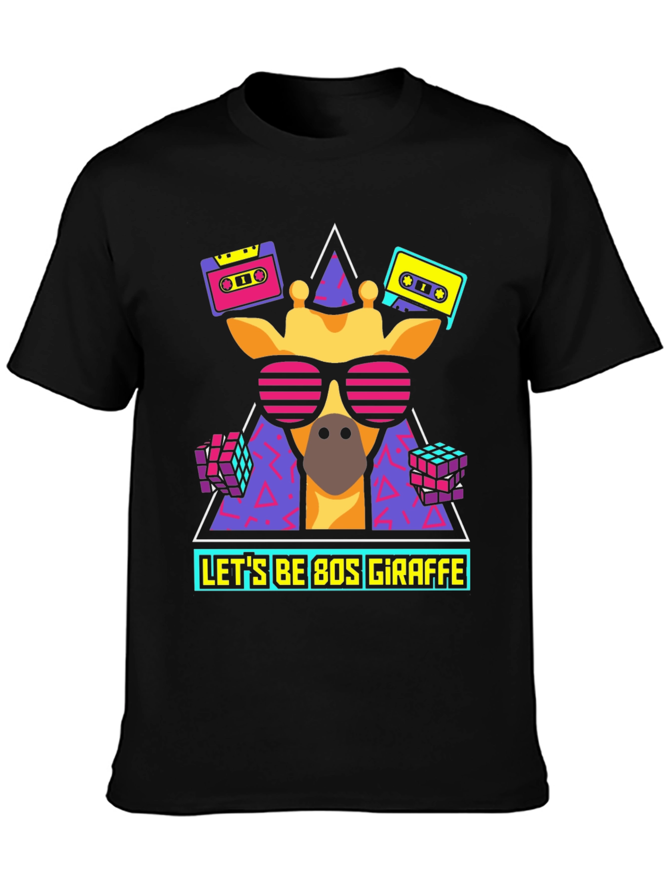 Retro 80s Giraffe Graphic T-Shirt