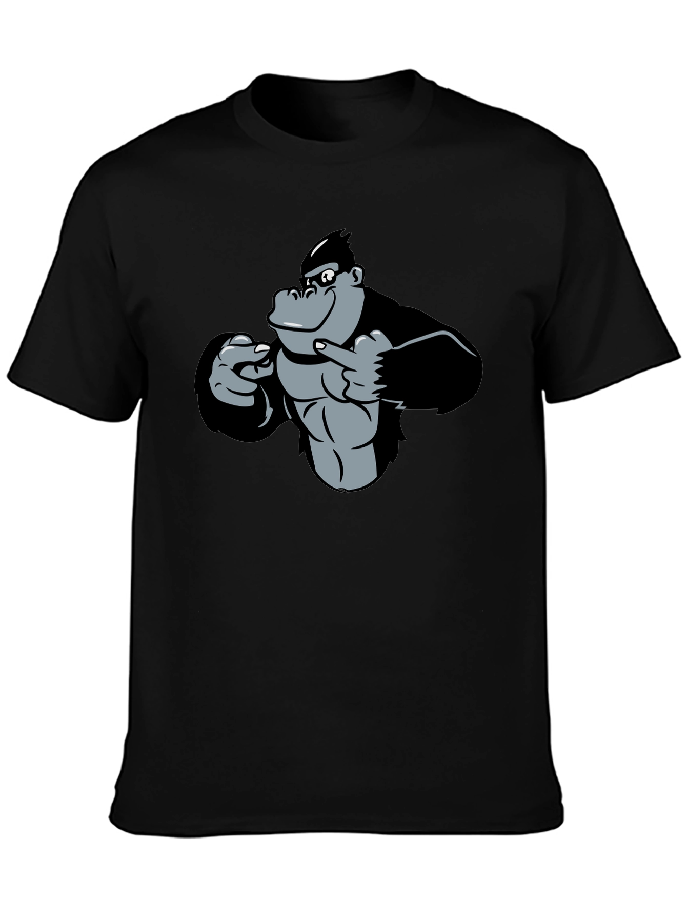 Funny Gorilla Pointing T-Shirt - Black