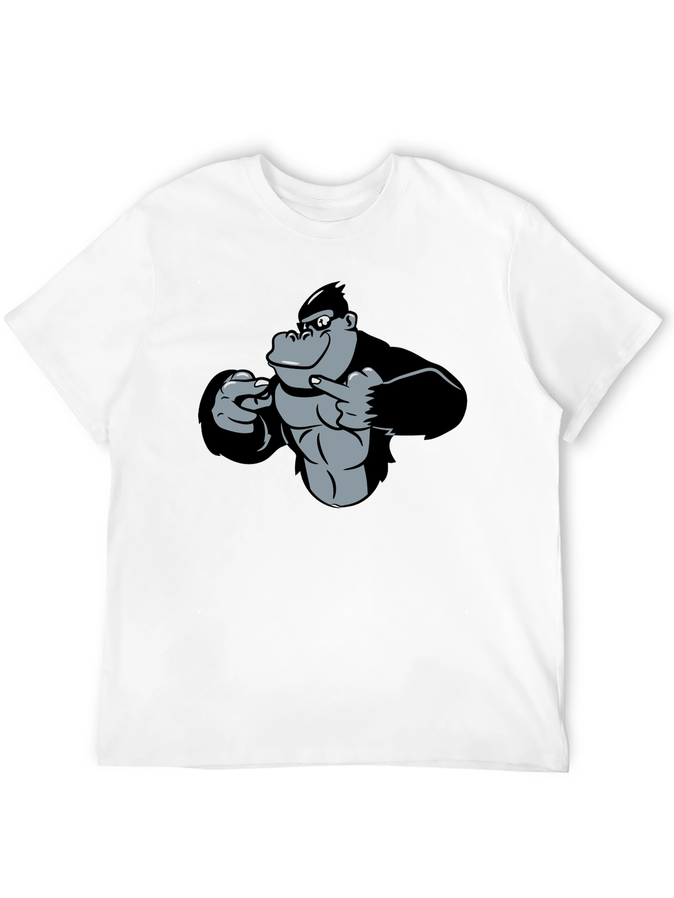 Funny Gorilla Pointing T-Shirt - Black