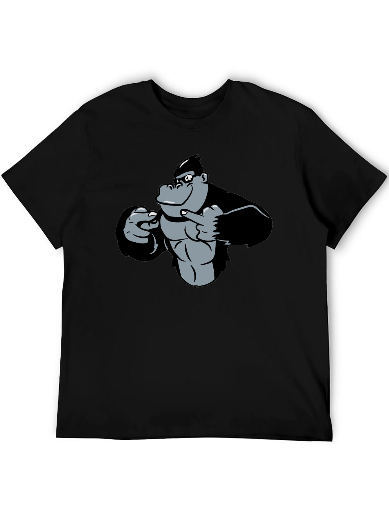 Funny Gorilla Pointing T-Shirt - Black