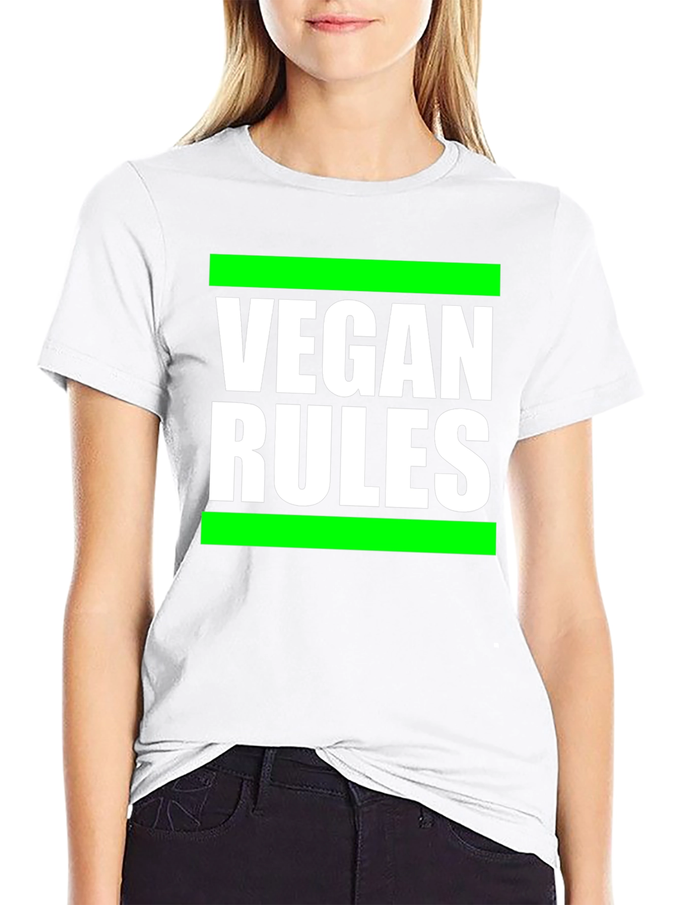 Vegan Rules Graphic Tee - Bold Statement Shirt