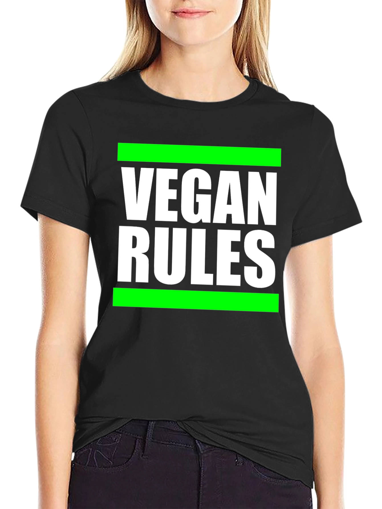Vegan Rules Graphic Tee - Bold Statement Shirt