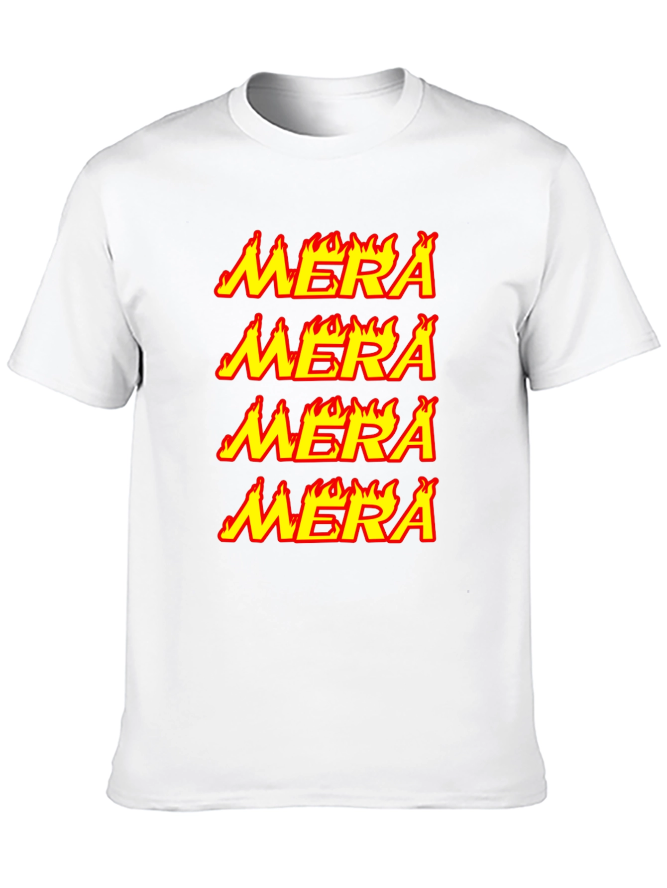 Mera Flame Graphic Tee - Black Cotton T-Shirt
