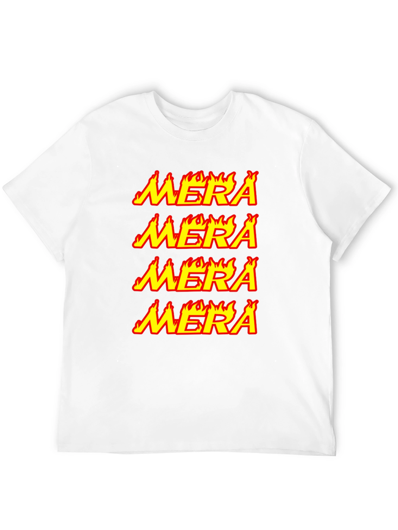 Mera Flame Graphic Tee - Black Cotton T-Shirt