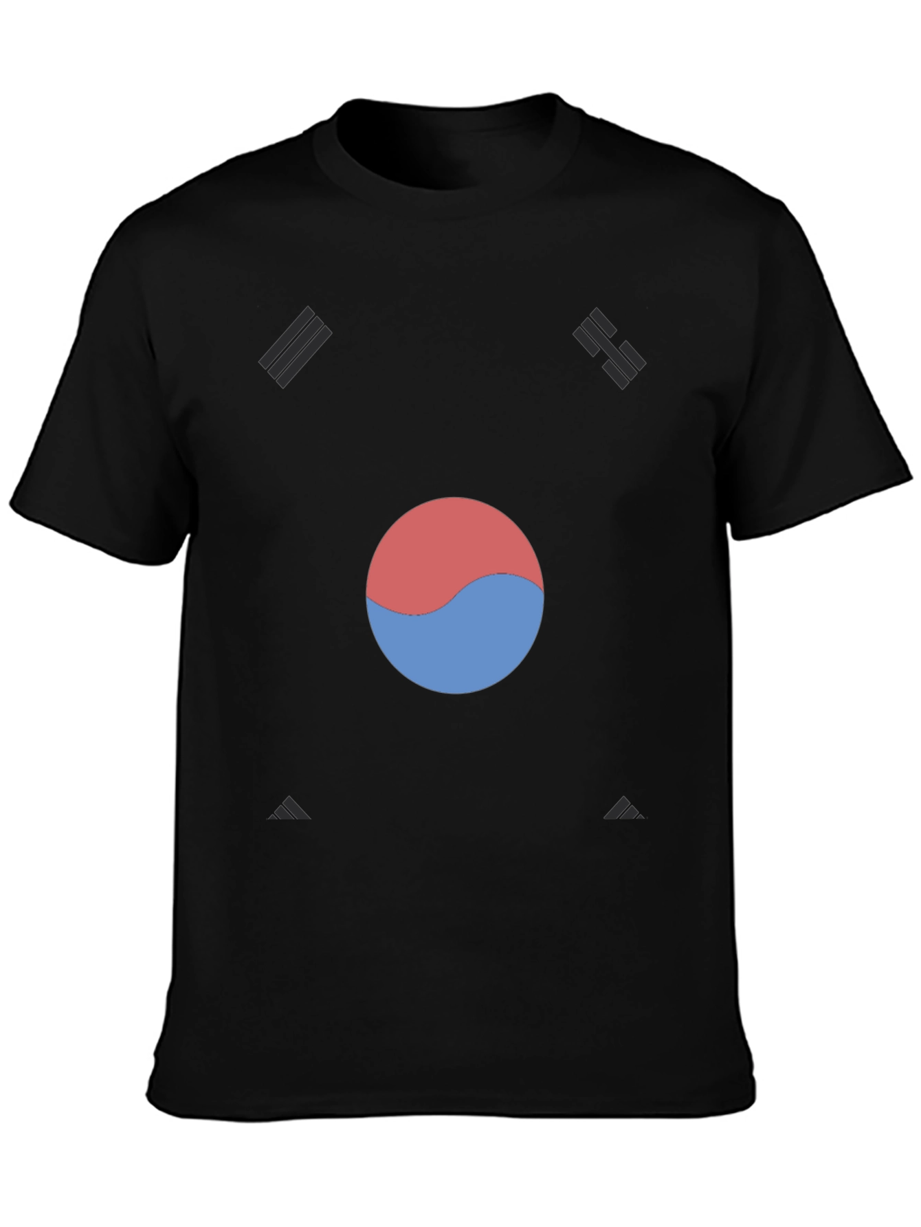 Korean Flag T-Shirt - Black Taegeuk Design