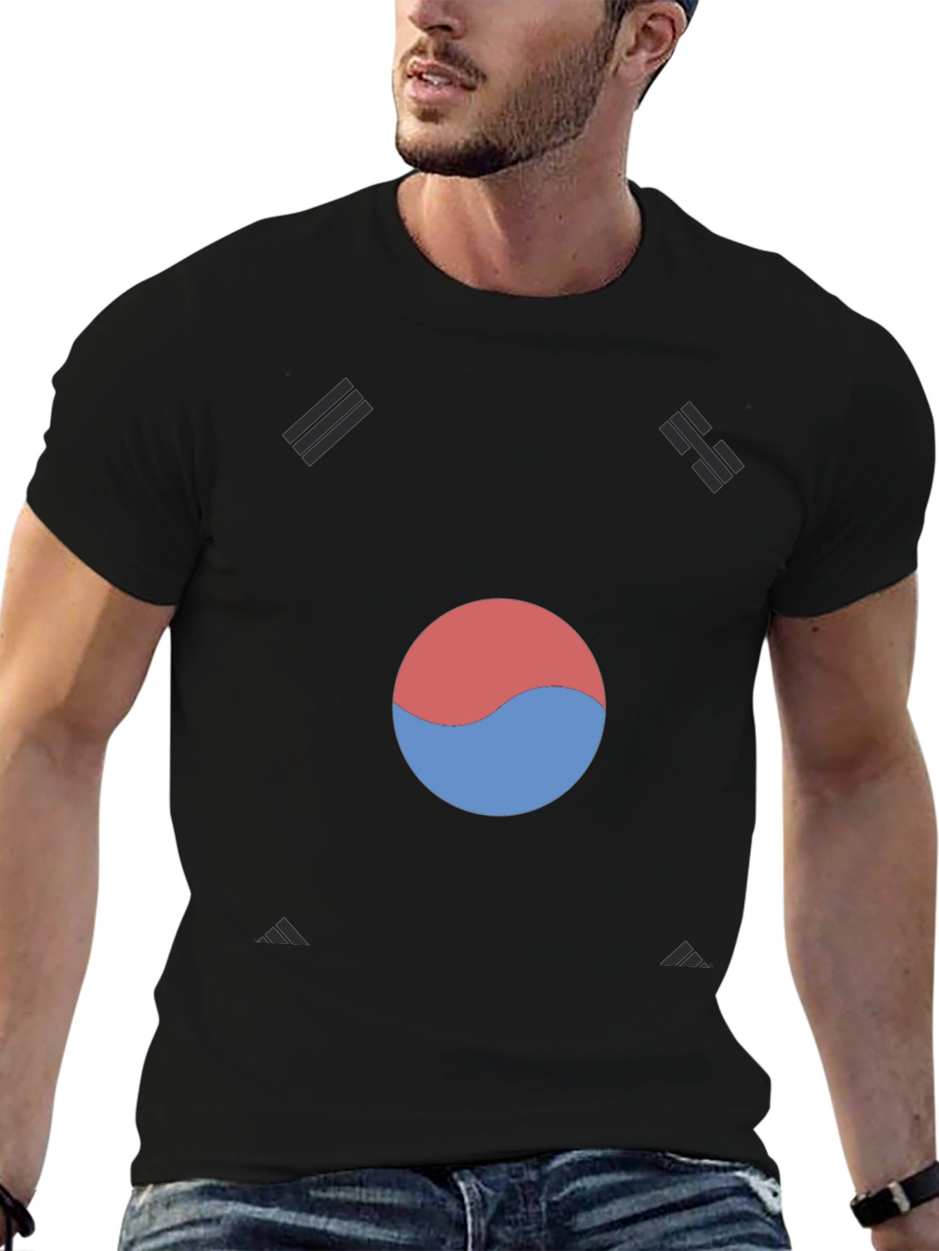 Korean Flag T-Shirt - Black Taegeuk Design