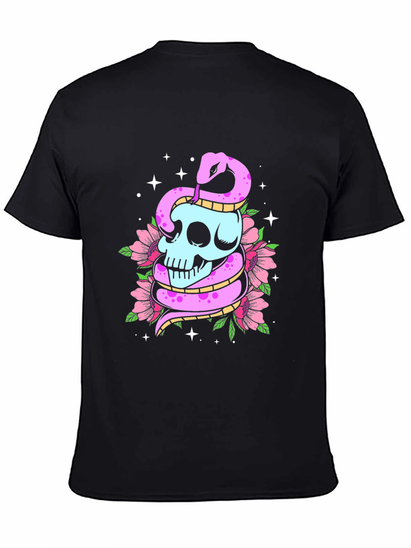 Skull & Snake Graphic Tee - Mens Black T-Shirt