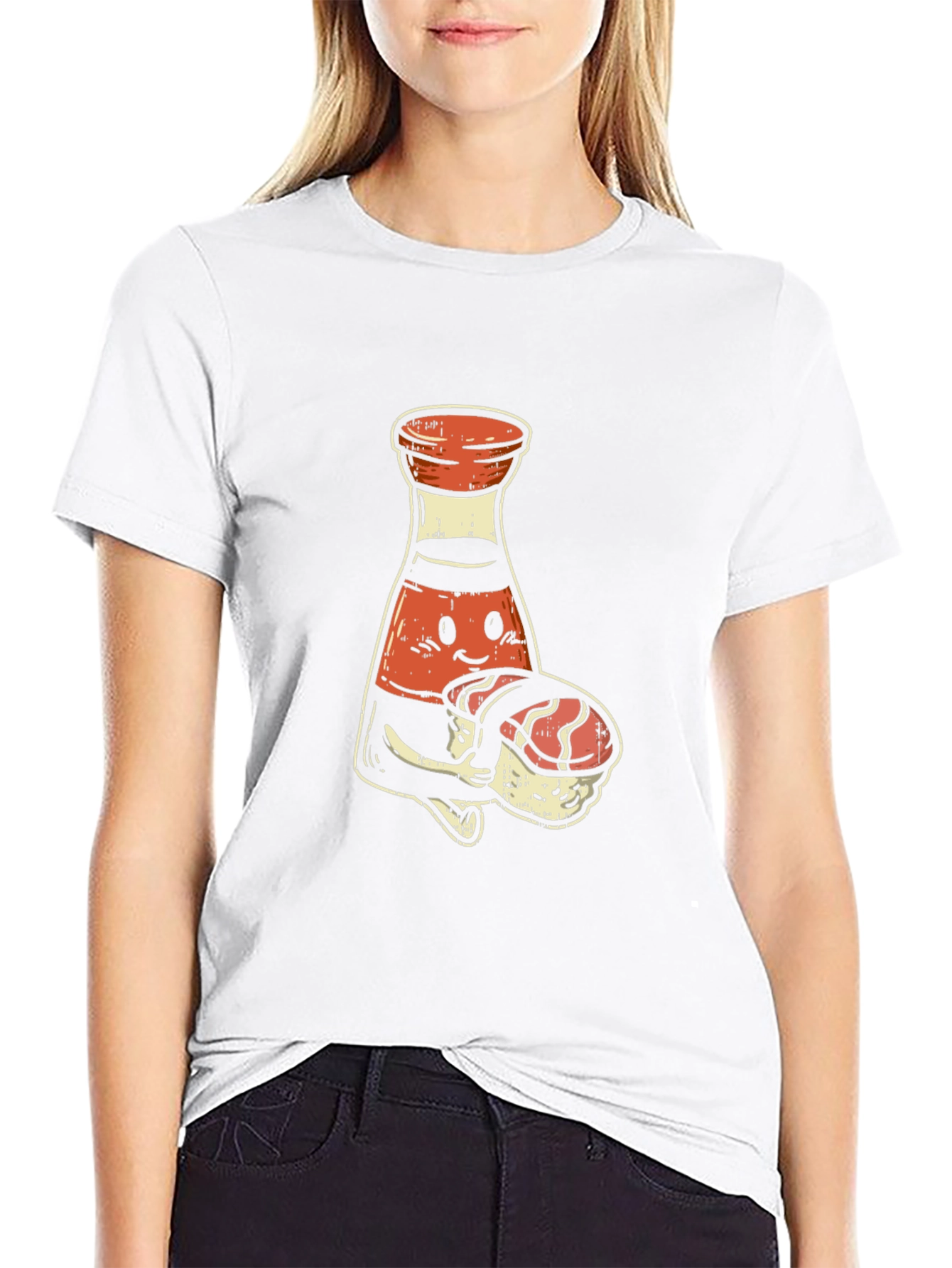 Sushi Soy Sauce Cartoon Graphic T-Shirt