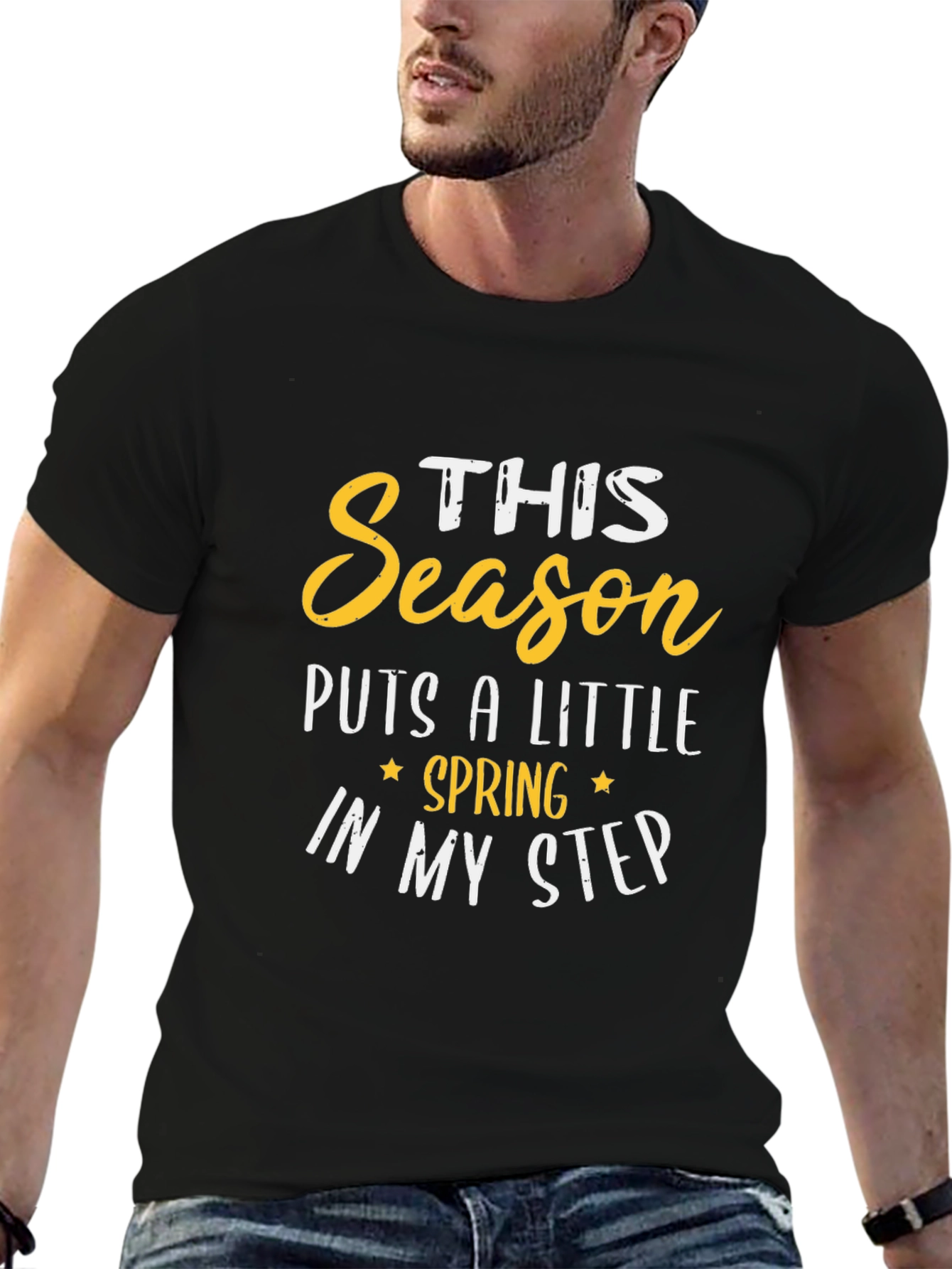 Spring in My Step Black Graphic Tee