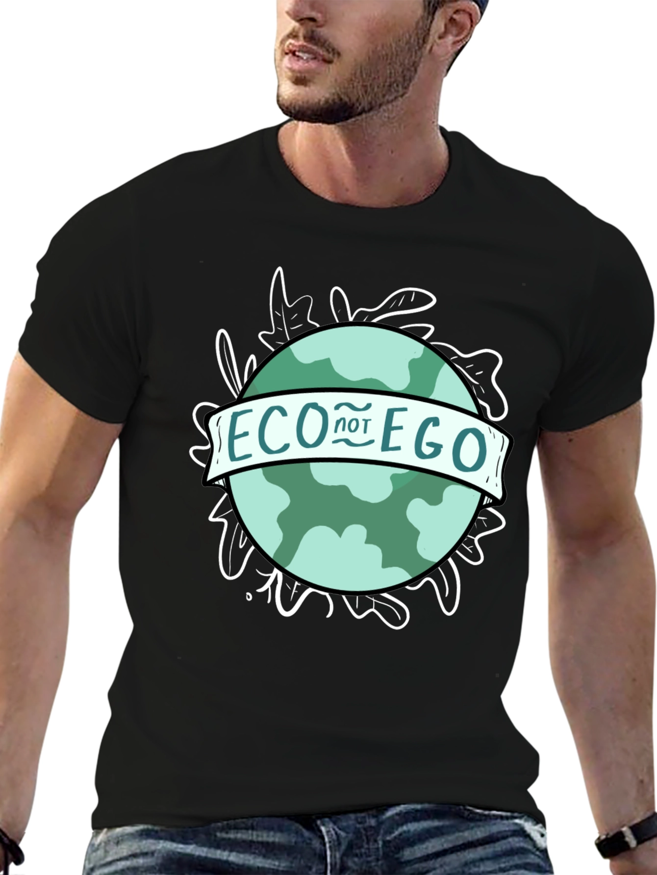 Eco Not Ego Graphic Tee - Black