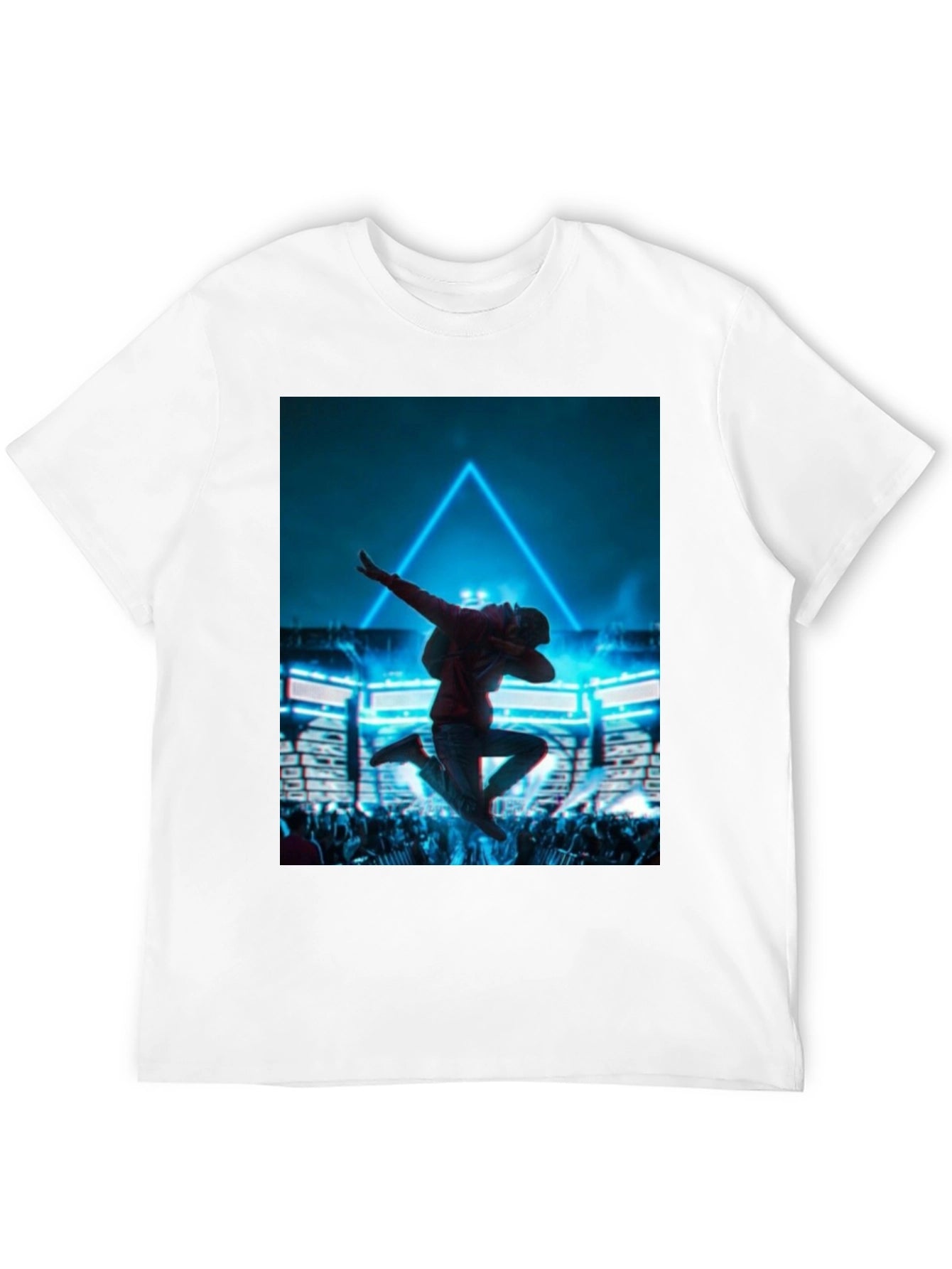Dabbing Man Graphic T-Shirt - Black Crew Neck Tee