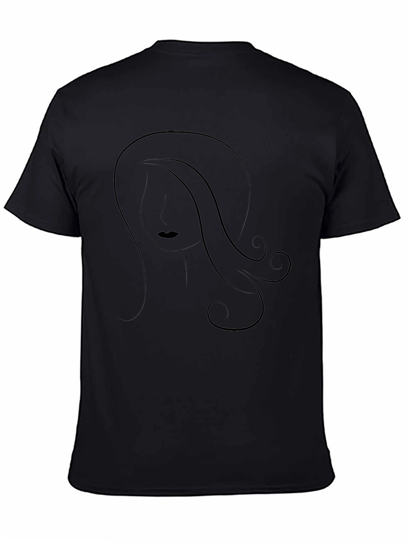 Minimalist Woman Graphic T-Shirt - Black