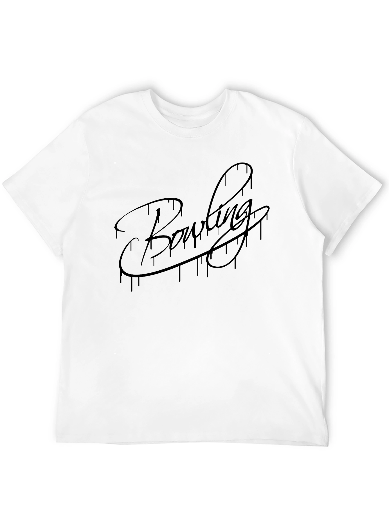 Bowling Drip Script Black T-Shirt