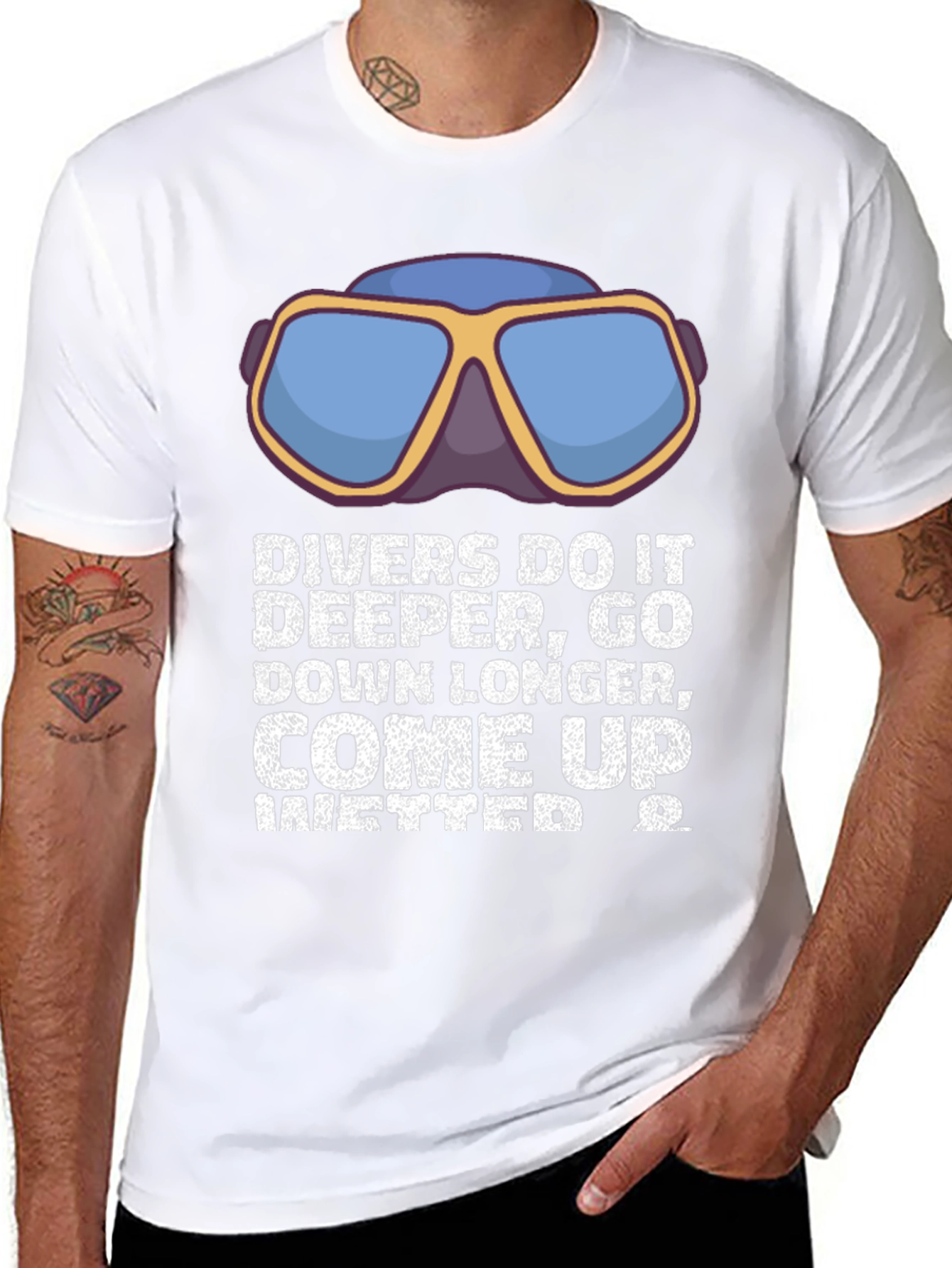 Divers Do It Deeper T-Shirt - Funny Diving Tee