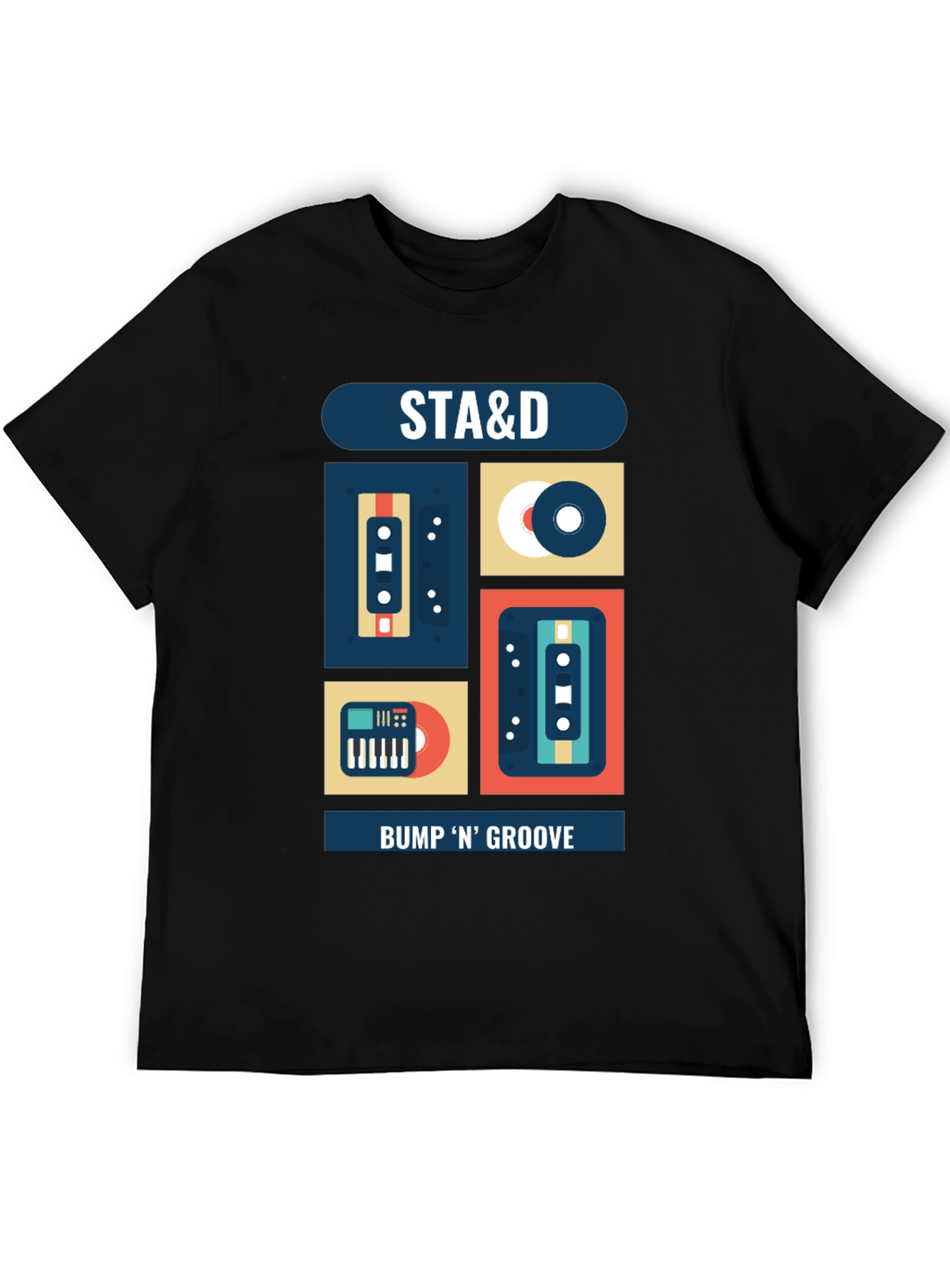Retro Music Graphic T-Shirt: STA&D Bump N Groove