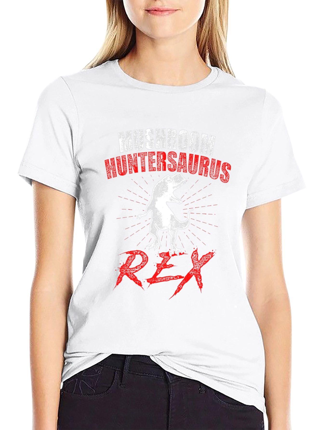 Mushroom Huntersaurus Rex T-Shirt