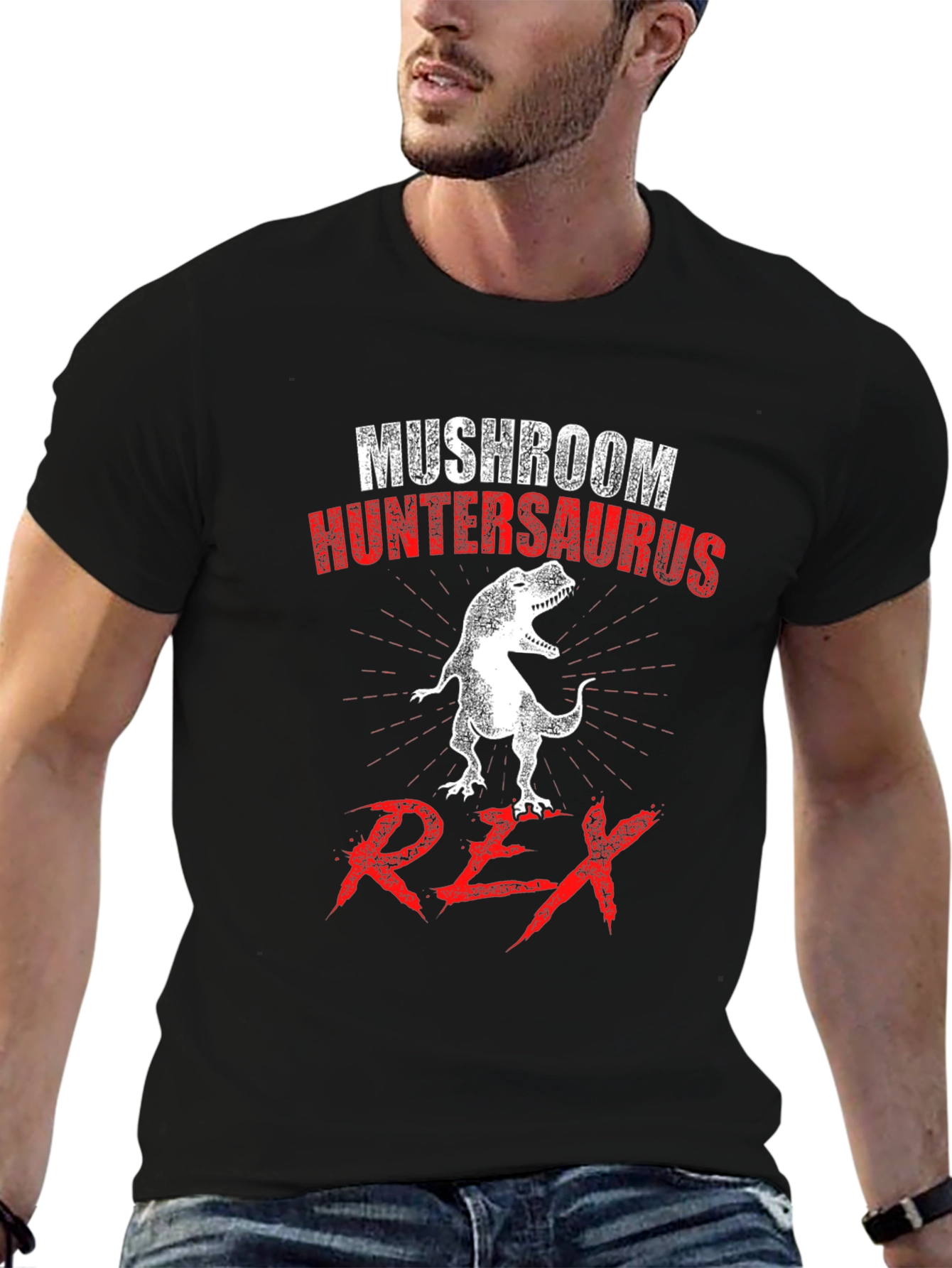 Mushroom Huntersaurus Rex T-Shirt