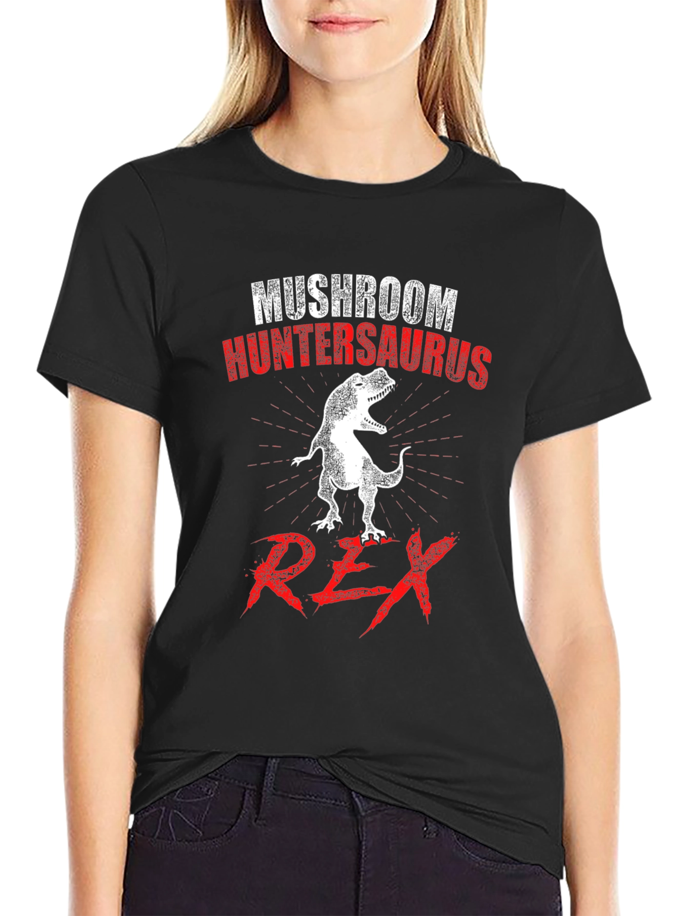 Mushroom Huntersaurus Rex T-Shirt