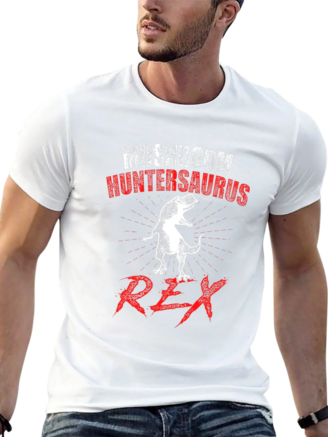 Mushroom Huntersaurus Rex T-Shirt