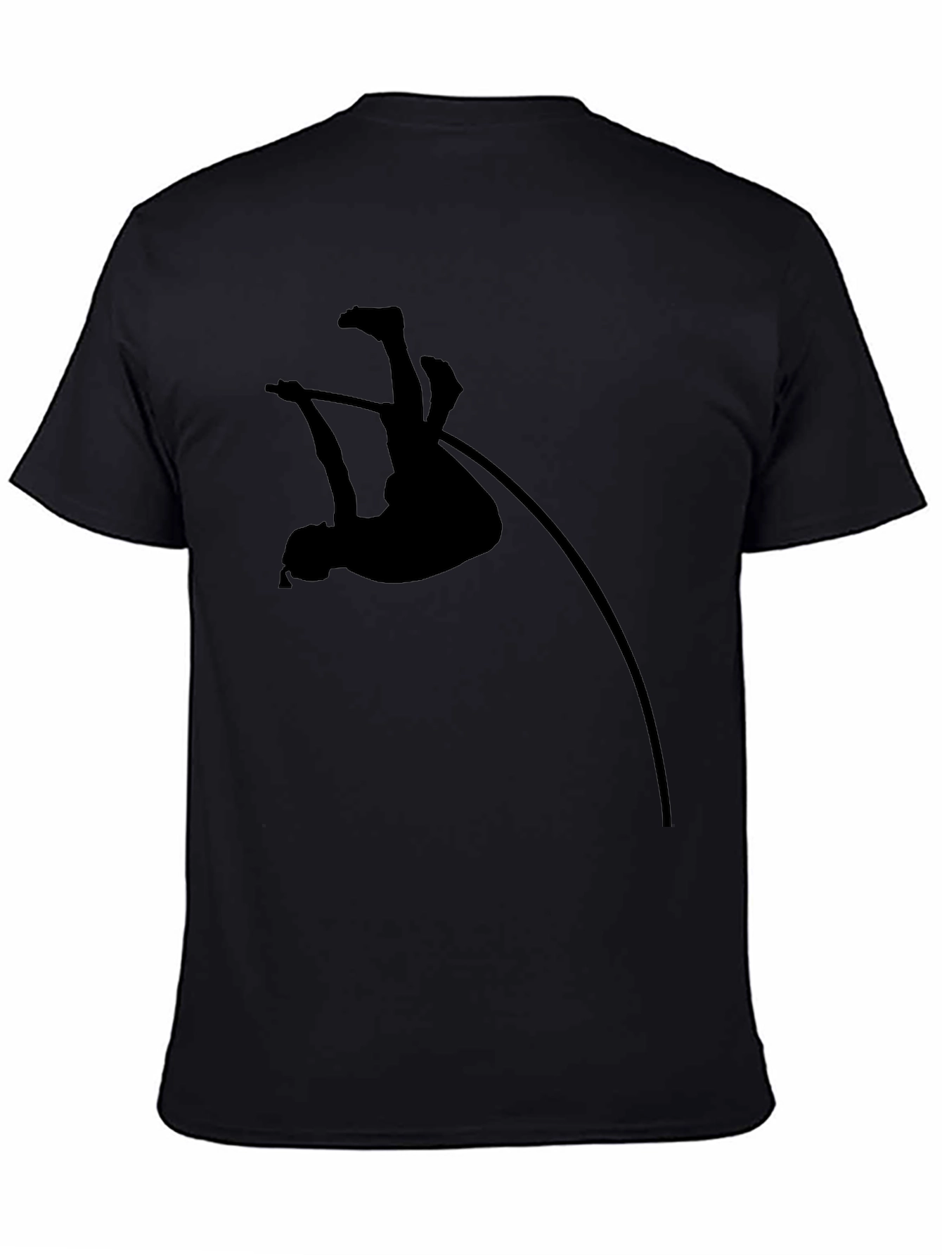 Pole Vault Silhouette Graphic T-Shirt - Black