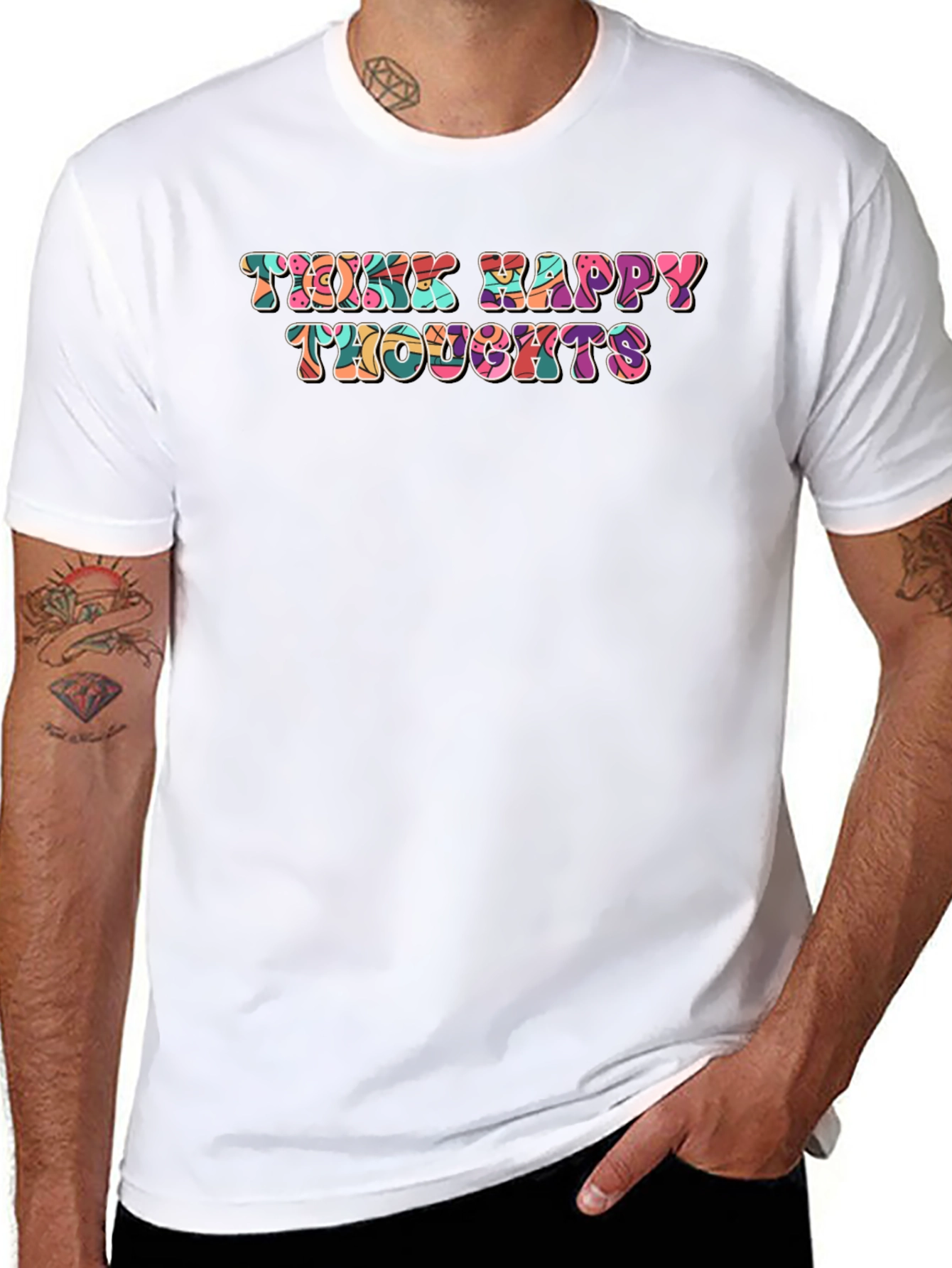 Think Happy Thoughts Retro T-Shirt