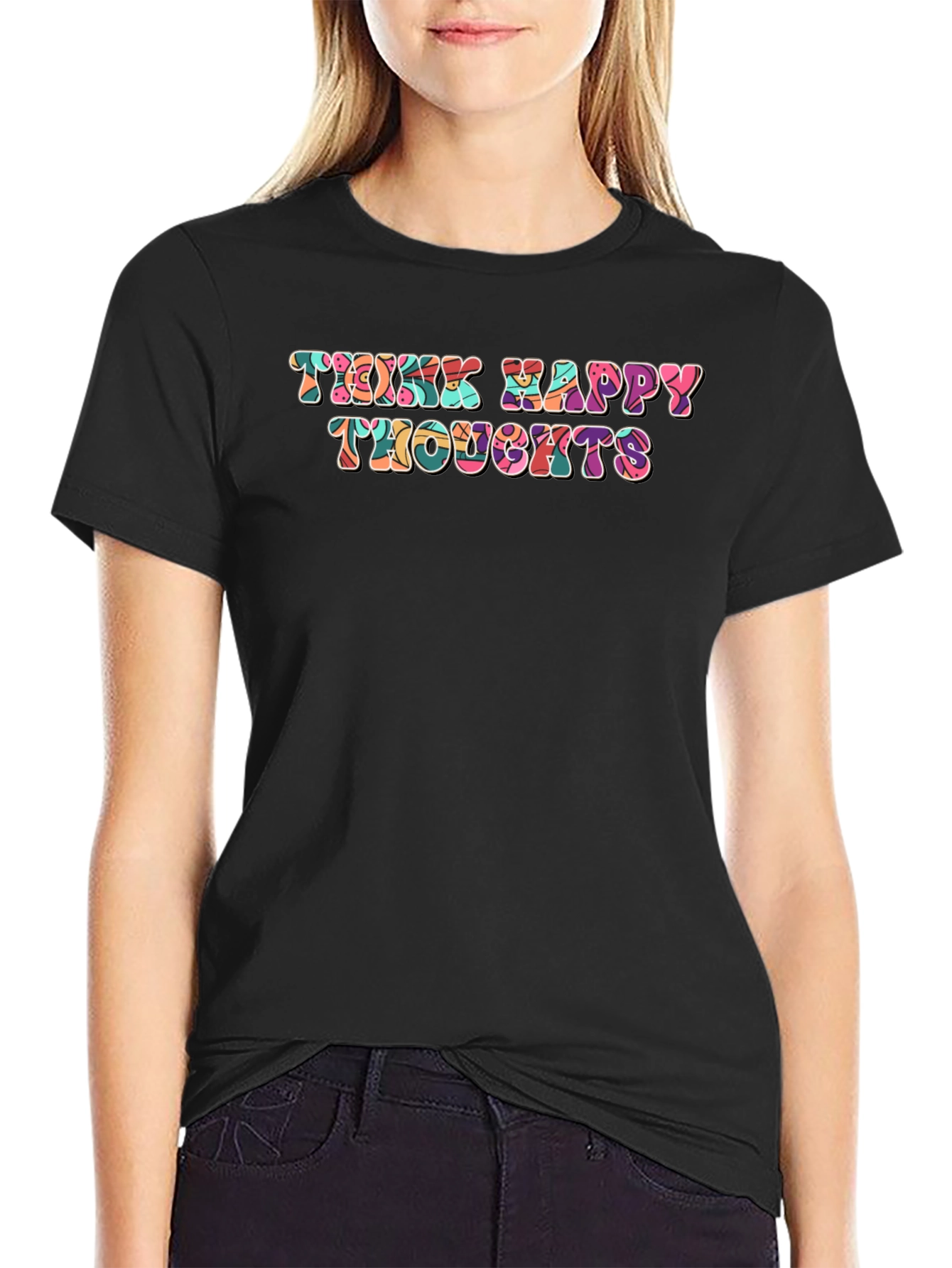 Think Happy Thoughts Retro T-Shirt