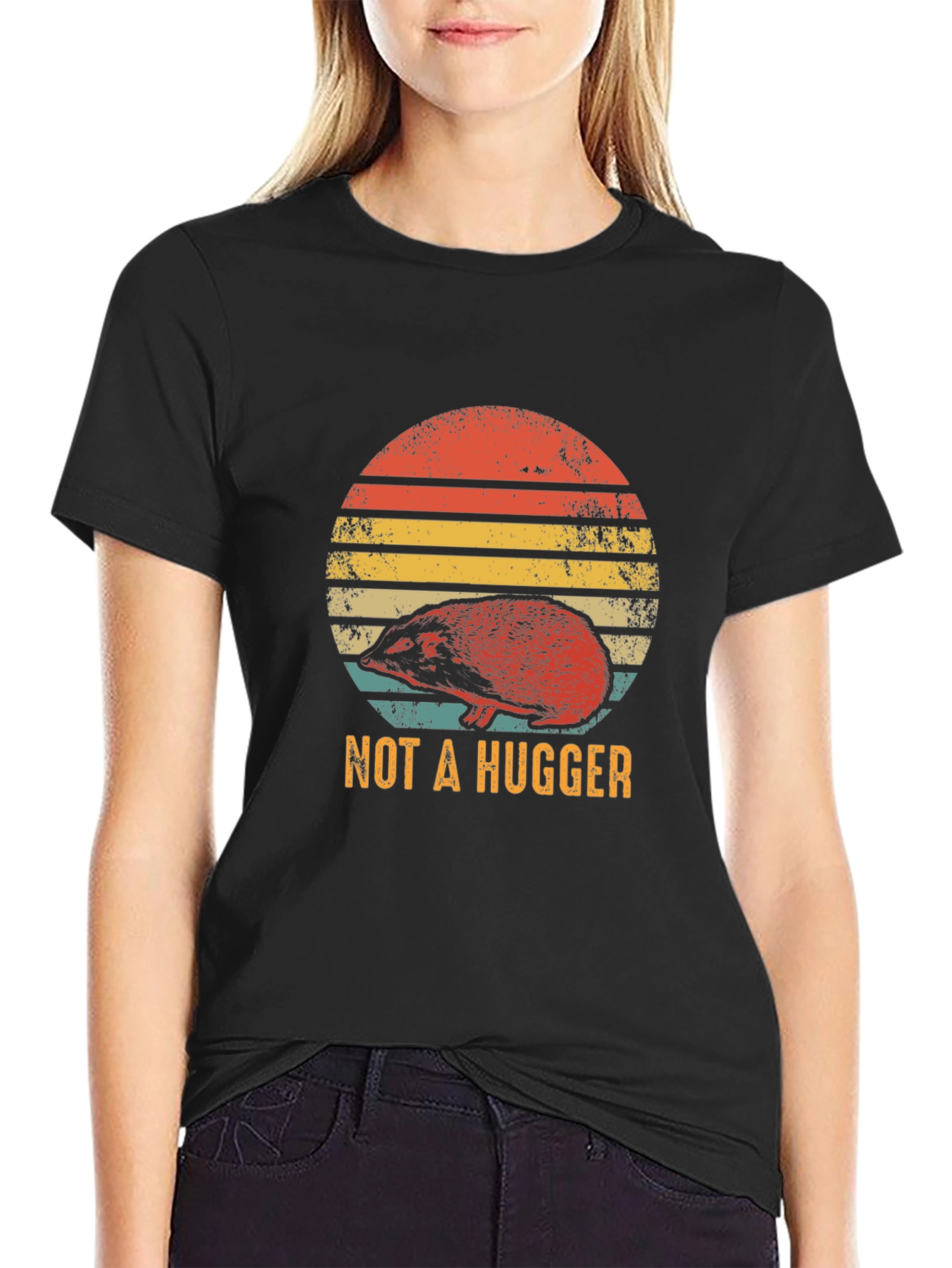 Not A Hugger Hedgehog Graphic Tee